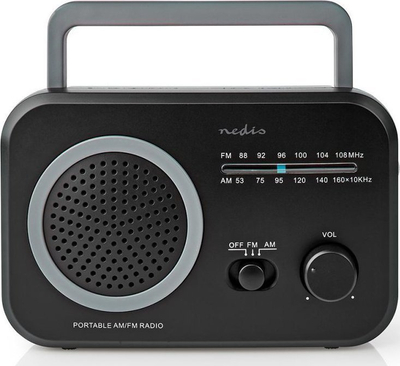 Radio portabël Nedis RDFM1330GY, AM/FM, analoge, e zezë gri