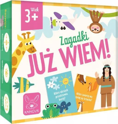 Lojë me letra KANGUR Już Wiem, enigma për kalamaj 3+, me ngjyra