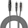 Аудио кабел Nedis XLR, XLR 3 пин женски во 2x RCA машки, 3m, сив