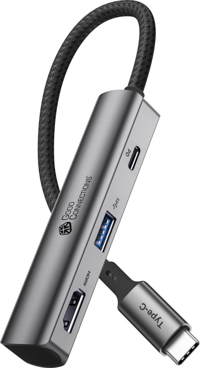 Hub USB Type-C Alcasa HUB-C002A, HDMI, 5 Gbit/s, ngjyrë antracit