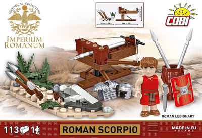 Set ndërtimi COBI Roman Imperium Collection Roman Scorpio, model artilerie romake, tulla për koleksion, shumëngjyrësh