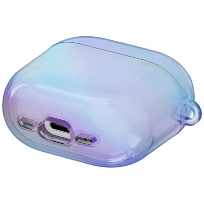 Kuti mbrojtëse Uniq Iridescia për AirPods 4, TPU, me karabinë, blu