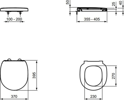 Kapak tualeti Ideal Standard Connect Space, soft close, i bardhë