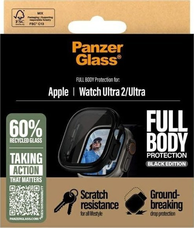 Mbrojtës ekrani CARE by PanzerGlass për Apple Watch Ultra dhe Ultra 2, xham i tejdukshëm