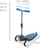 Trotinet balancues Qplay Mika, 3 rrota, me drita LED, blu