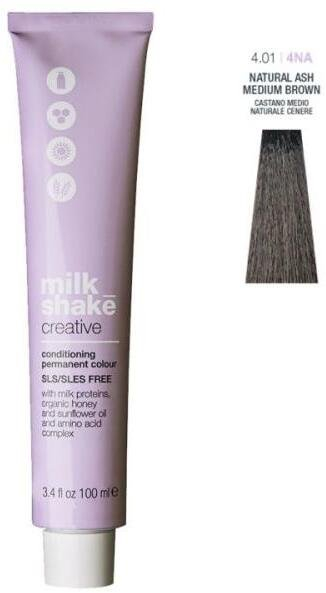 Bojë flokësh Milk Shake Creative Color 4.01, profesionale, pa parabene