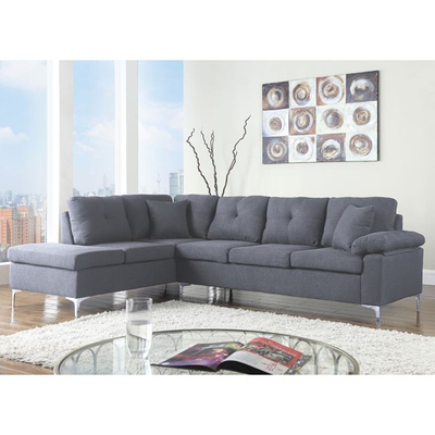 Divan këndor Zaila HM3087L, kënd majtas, stof, 282x197x90 cm, gri