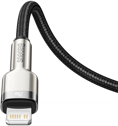 Kabllo BASEUS Cafule Series, USB-C - Lightning, M/M, 20W, 2m, e zezë