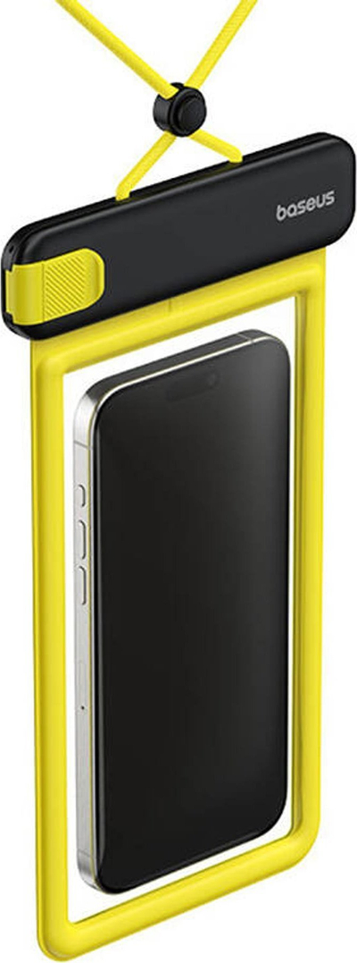 Kuti uji-rezistente për telefon Baseus DeepDive, IPX8, deri 7.2", e verdhë transparente