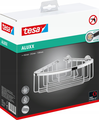 Shportë dushi ngjitëse Tesa ALUXX 40200, montim pa shpime, krom