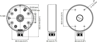 Mbajtëse tavani për kamera dome Hikvision DS-1280ZJ-DM21, aliazh alumini, e zezë