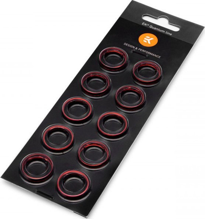 Unaza zbukuruse për ftohje me ujë EK Water Blocks EK Torque STC 13/10, set me 10 copë, të kuqe