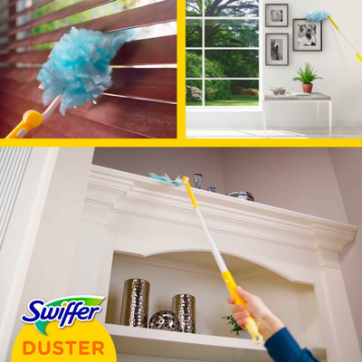 Fshesë pluhuri Swiffer Duster XXL, dorezë 90cm, 2 refill, shumëngjyrëshe