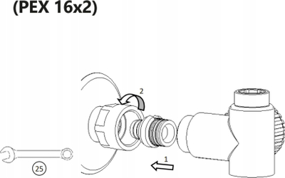 Adapter kompresioni Vario Term PEX White 16x2 M22x1.5, i bardhë