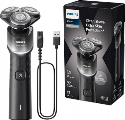 Makine rroje elektrike Philips Shaver 5000X X5004/00, për rruajtje thatë edhe me ujë, e zezë