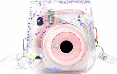 Kuti mbrojtëse LoveInstant për Instax Mini 11, transparente me sekuina lejla