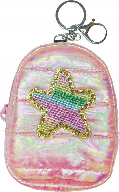 Portofol çantë shpine Stnux Puffy Wallet Keychain Backpack STN 8806 P12, me varëse metalike, shumëngjyrësh