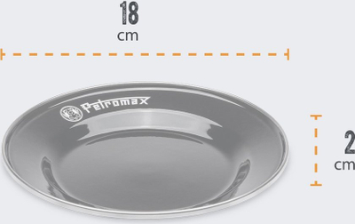 Pjata kampingu Petromax Enamelware, set 2 copë, 7", çelik i emajluar