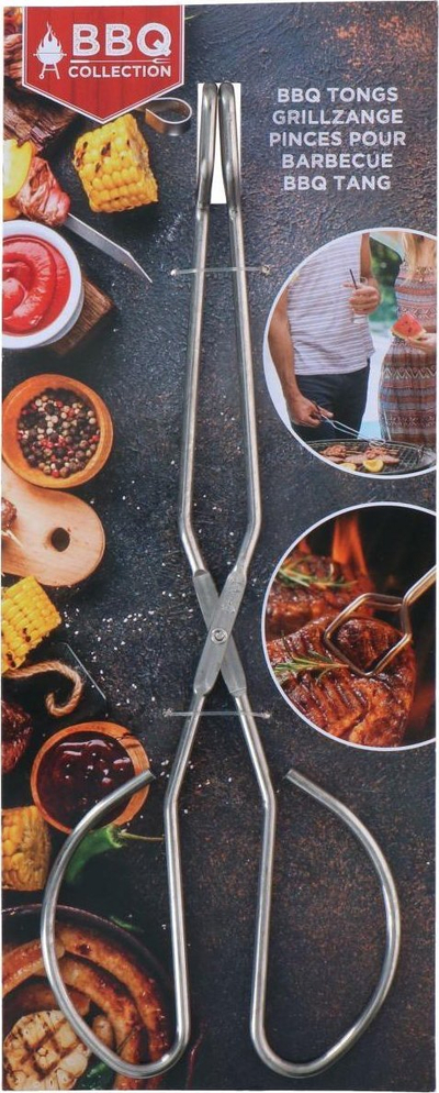 Pinseta grilli BBQ Collection, çelik inox, 27 cm, ngjyrë argjendi