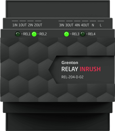 Modul rele Grenton Relay Inrush REL 204 D02, 4 dalje, TF Bus 2.0, i zi