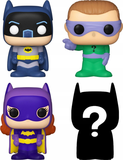 Figurina koleksionuese Funko Bitty POP DC Batman 4 Pack, set vinyl të vegjël, 2.3cm, shumëngjyrëshe