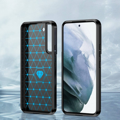 Kapak karboni TPU për Samsung Galaxy S23 Plus, mbrojtës, i zi