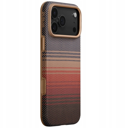 Kapak telefoni PITAKA Aramid Ultra Guard për iPhone 17 Pro Max, rron me MagSafe, dizajn Sunset