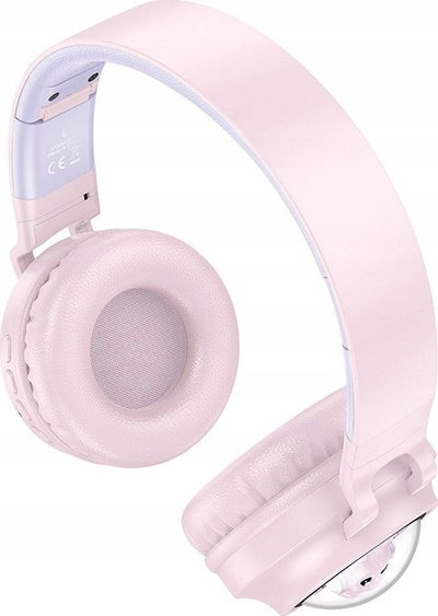 Kufje pa tela Hoco W50 Over Ear, Bluetooth 5.3, RGB, rozë