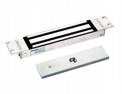 Bllokues elektromagnetik Scot EL-800MS, i fshehtë, 350kg, me sinjalizim, argjendtë