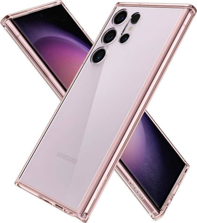 Kapak telefoni Spigen Ultra Hybrid për Samsung Galaxy S23 Ultra, transparent, rozë kristal