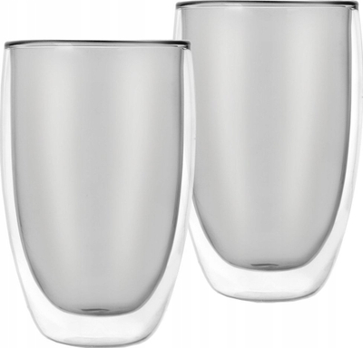 Set gotash termosi për kafe, 2 copa, 460 ml, transparente