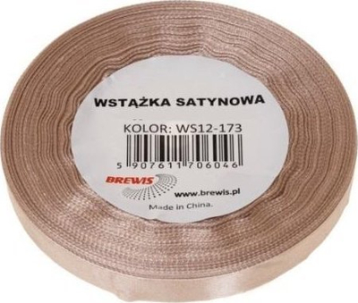 Rrip dekorativ sateni Almond, 12mm, 32m, bezhë e çelët