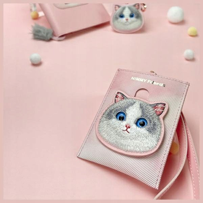 Портфељ ILike Nimmy Card Wallet Big Eyed Pet 2.0 Cat, за картички, розов