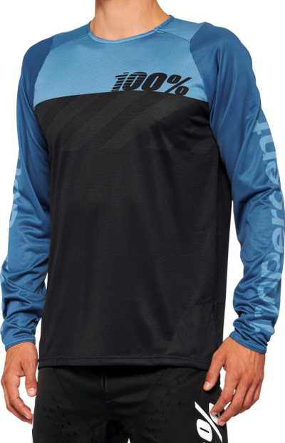 Bluza sportive 100% R-CORE, mëngë të gjata, poliester, e zezë blu, L