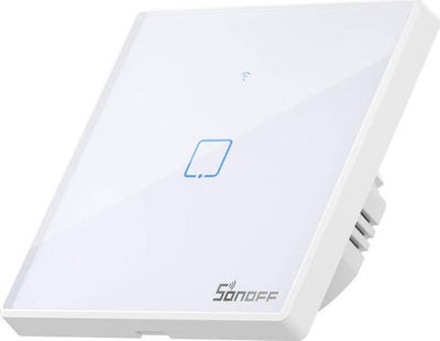 Çelës muri smart Sonoff T2 EU US, me prekje, Wi Fi RF 433MHz, i bardhë