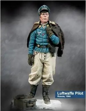 Figurinë metalike Scale75 pilot i Luftwaffe, 75mm, për lyerje, shumëngjyrëshe