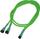Kabllo Nanoxia 3-pin - 3-pin x2, 0.3m, jeshile