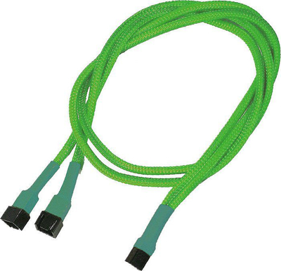 Kabllo Nanoxia 3-pin - 3-pin x2, 0.3m, jeshile