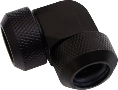 Përshtatës ftohje me ujë Alphacool Eiszapfen, 13mm HardTube, lidhës 90°, i zi