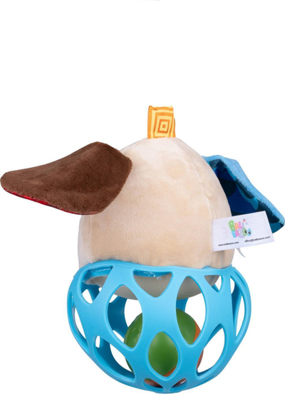 Lodër për beba Balibazoo Dog Ball, top i butë, me zile me ngjyra