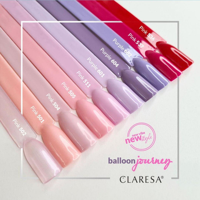 Llak xheli për thonj Claresa Balloon Journey Pink 537, UV LED, 5 g, rozë