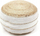 Puf i rrumbullt pambuku, 50 cm, me jute, bezhë natyrale