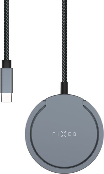 Karikues pa tela FIXED MagPad Pro, Qi2 MagSafe 15W, me qëndrorese, gri