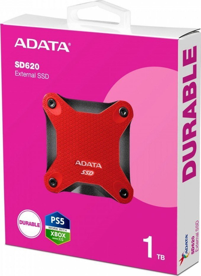 SSD i jashtëm ADATA SD620, 1TB, USB, i zi e kuqe