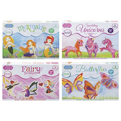 Set kreativ me rërë dhe shkëlqim Sand &amp; Sequin, 4 figura, 5+