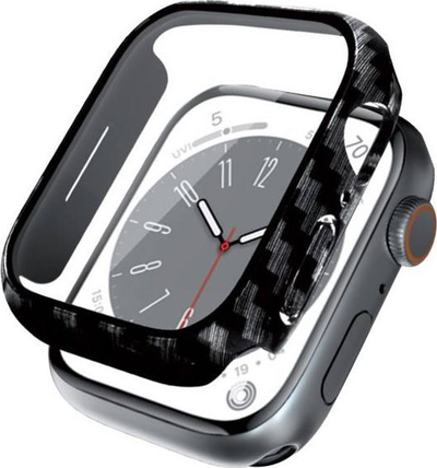 Mbulesë Crong Hybrid Case për Apple Watch 41mm, me xham t’ngjitur, karbon