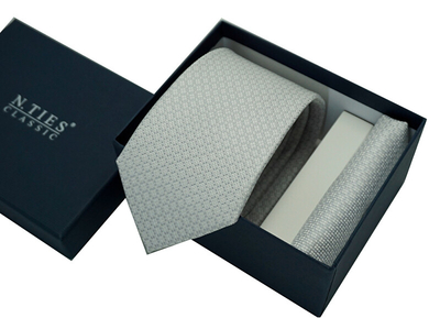 Set kravatë dhe shami N.Ties BKKM013, bardhë
