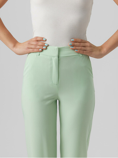 Pantallona VERO MODA VMZELDA Straight Fit, të gjelbër