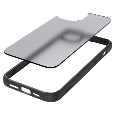 Mbështjellës telefoni Spigen Ultra Hybrid për iPhone 15 Plus, transparent, i zi
