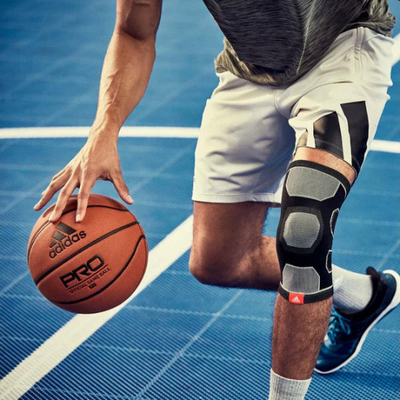 Mbajtëse gjuri Adidas Knee Support, L, me kompresion elastik, gri